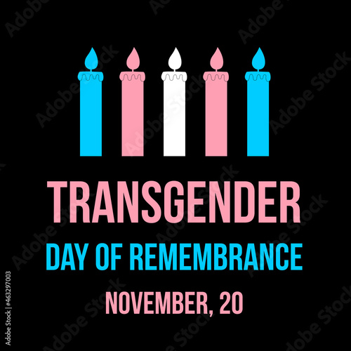 Transgender Day of Remembrance typography poster. LGBT community event on November 20. Vector template for banner, sign, logo design, card, etc