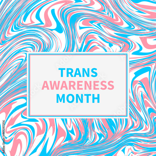 Trans Awareness Month typography poster. LGBT community event in November. Vector template for banners, signs, logo design, card, etc