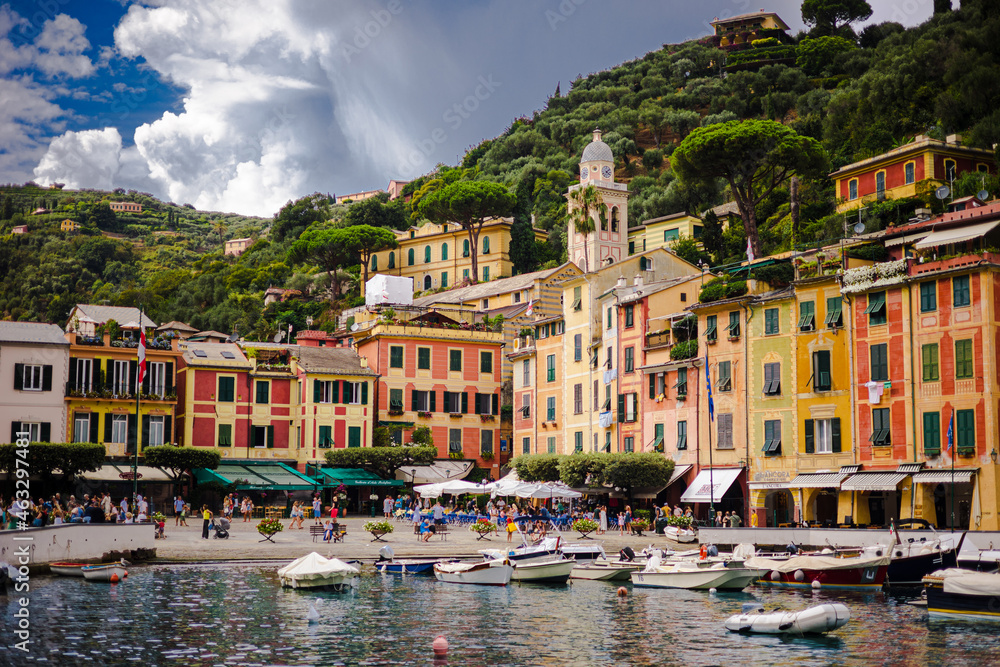 Colorful buildings in Portofino, Italy. 
