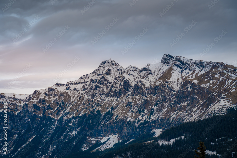 Tschuggen Mountain in the Bernese Alps - Murren, Switzerland