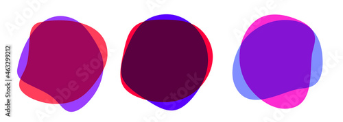 Vector purple blob shape set for background, fluid spot template for graphic, simple banner