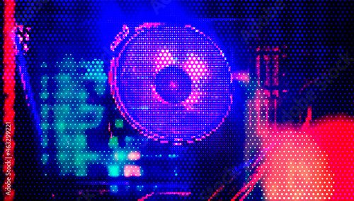 Glowing element of music album, digital music, space disk, fluid circle vector illustration