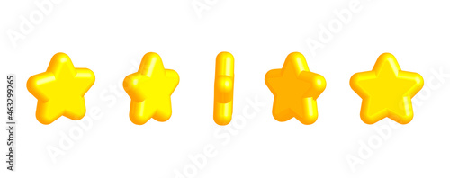 Vector star rotating set. Icon design for game, ui, banner