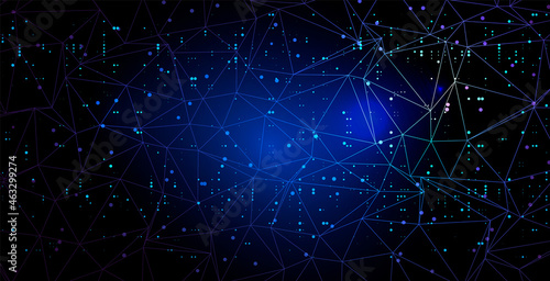 Abstract futuristic technology background with linear and polygonal pattern shapes