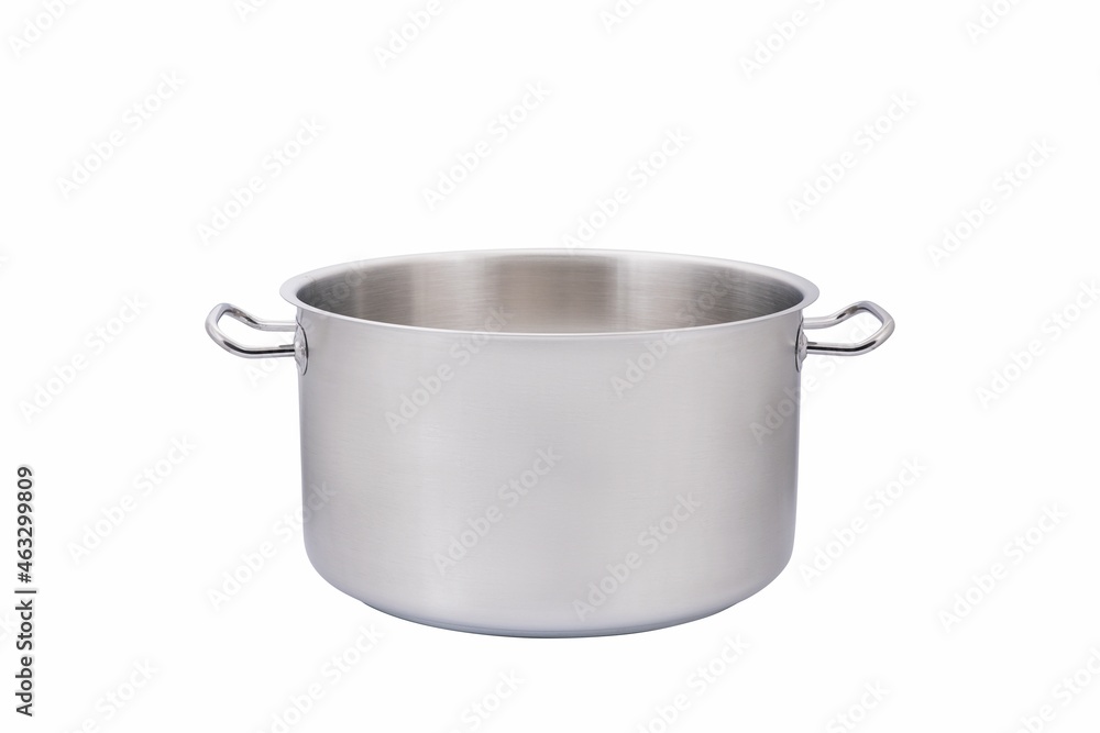 Steel pots on a white background
Steel pots on a white background