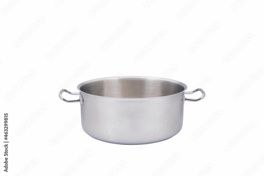 Steel pots on a white background
Steel pots on a white background