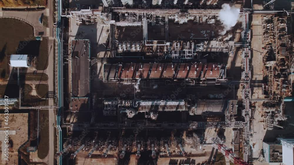 Aerial survey of a petrochemical enterprise, an oil refinery Aerial survey of a petrochemical enterprise, an oil refinery