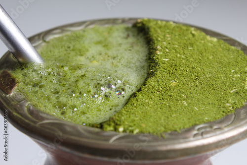 Chimarrão from the state of Rio Grande do Sul with green background