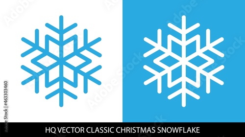 Classic Christmas snowflakes minimalist blue and white high quality vector