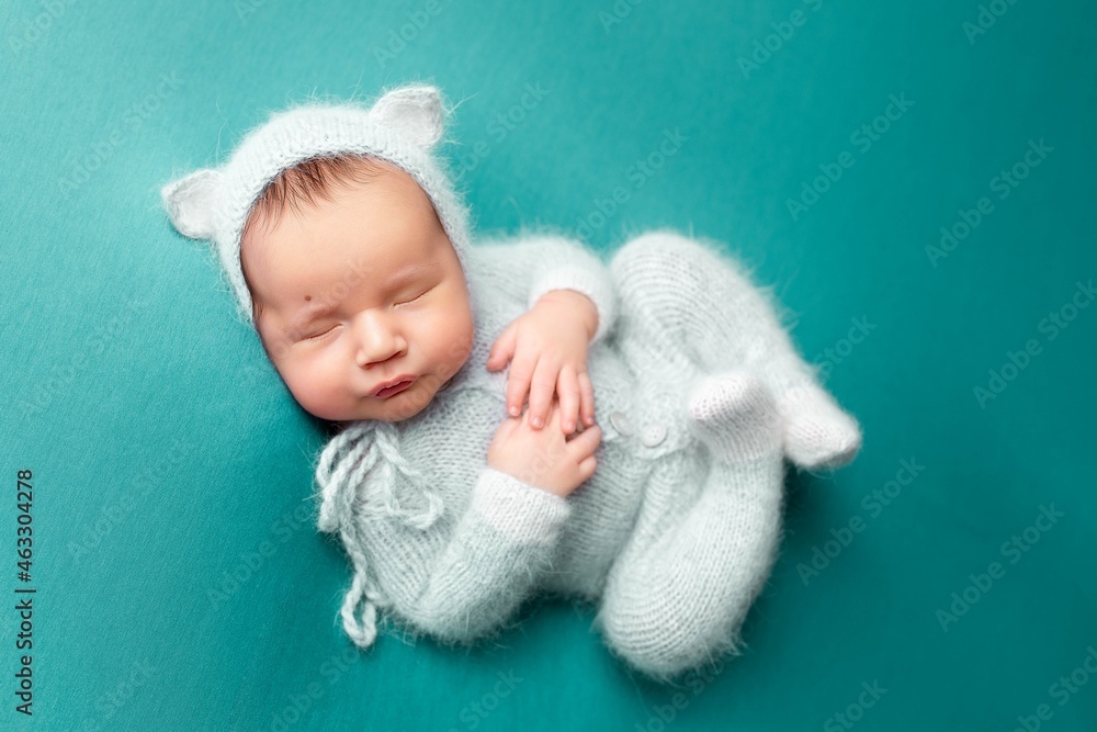 first photo session. newborn child. child in kitten costume. first photos of a newborn first photo session. newborn child. child in kitten costume. first photos of a newborn