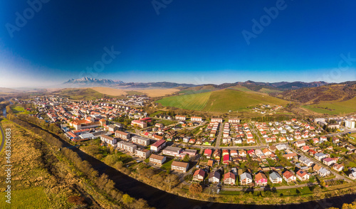 Aerial panoramic view of the of Podolinec in Slovakia photo