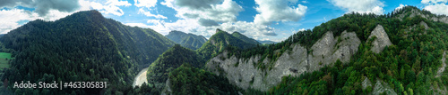 The Three Crowns Massif over The Dunajec River, mountain region north Slovakia