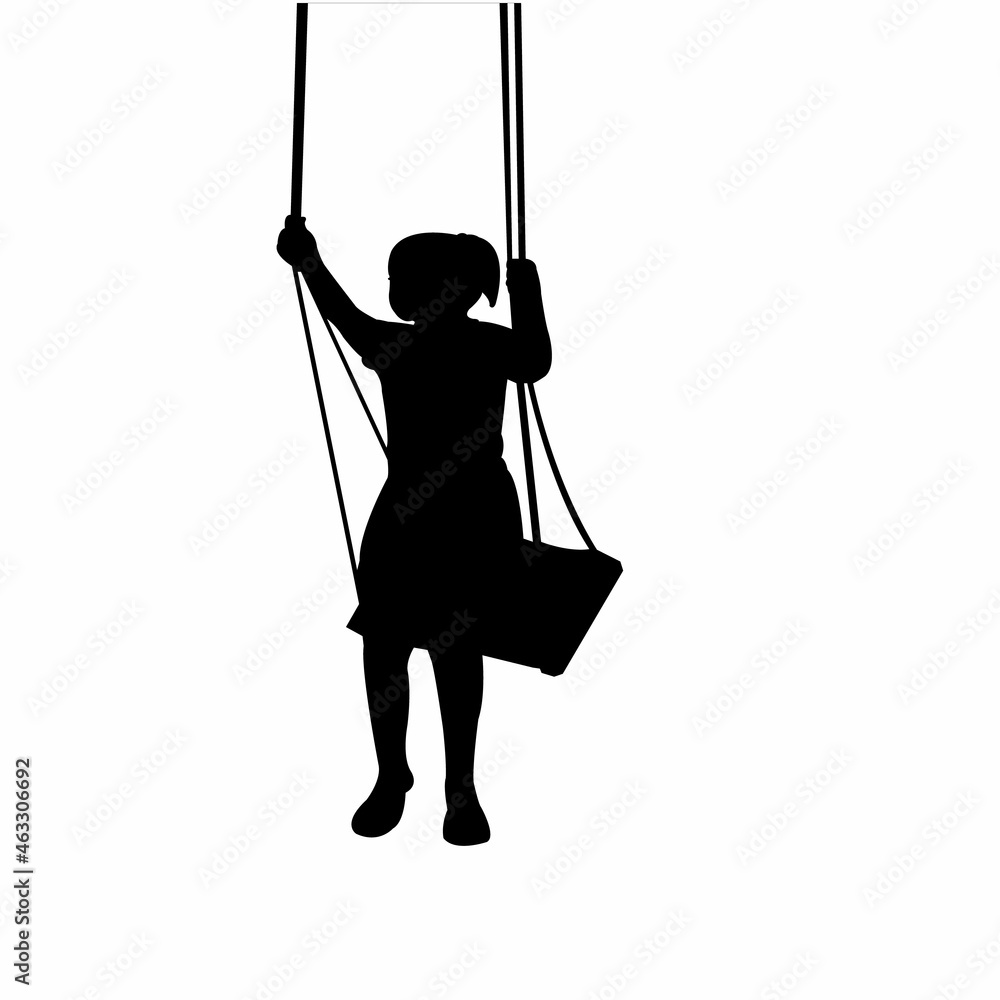a girl swinging body silhouette vector a girl swinging body silhouette vector