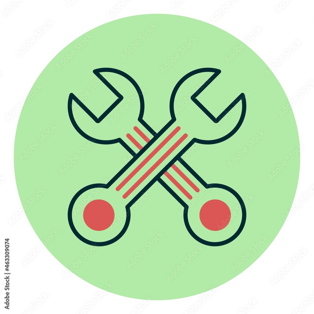 Wrench Filled Linear Vector Icon Design Wrench Filled Linear Vector Icon Design