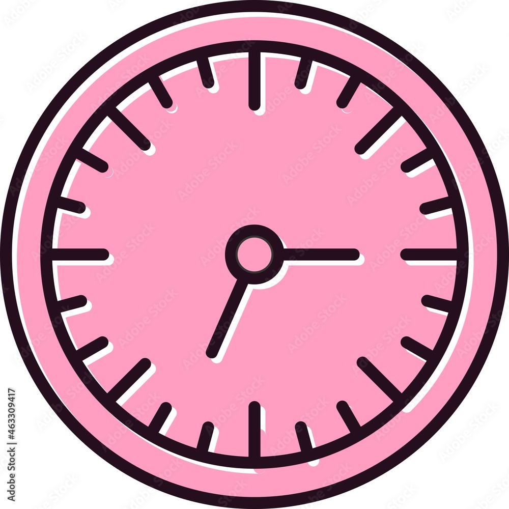 Wall Clock Filled Linear Vector Icon Design Wall Clock Filled Linear Vector Icon Design
