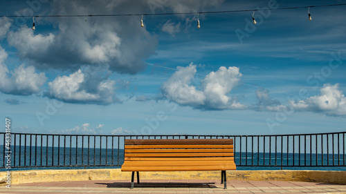 bench on the promenade in Malta, Sliema
