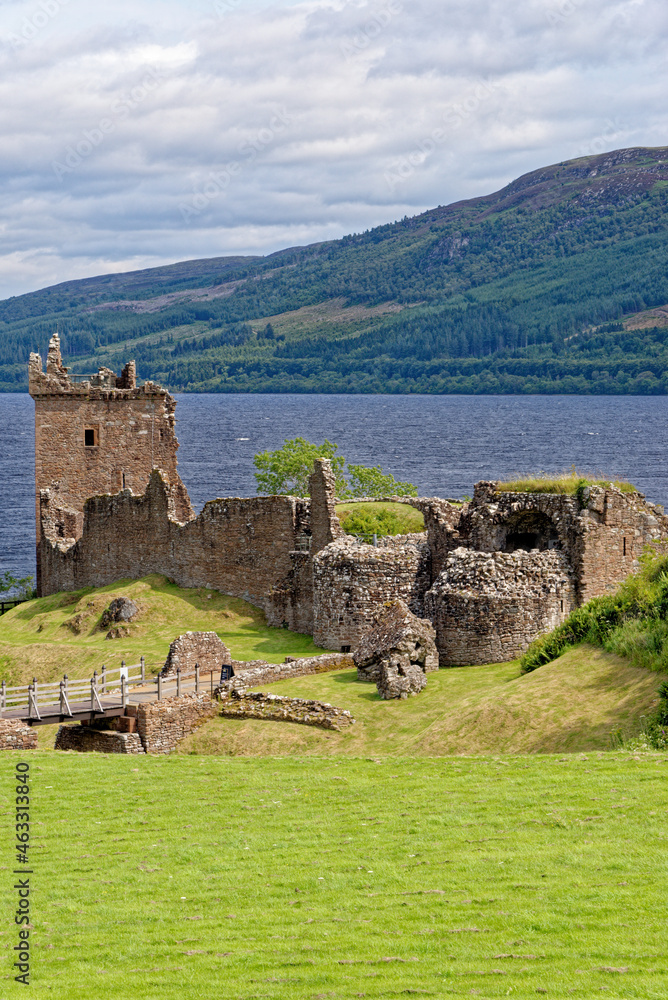 Urquhart Castle on the shore of Loch Ness
