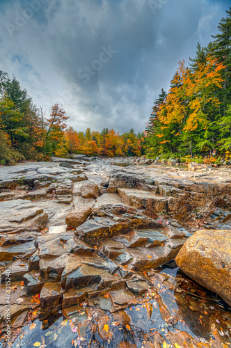 Autumn on the swift river, the gorge