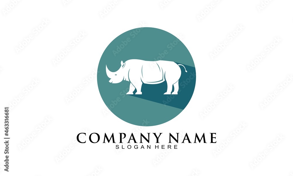 Wild rhino nature icon logo Wild rhino nature icon logo