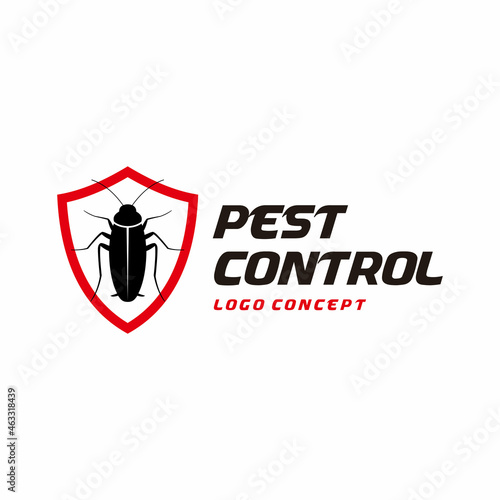 pest control with shield logo concept. design template, vector illustration.