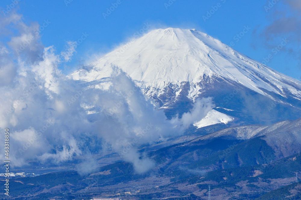 丹沢の大野山より　雲棚引く富士山