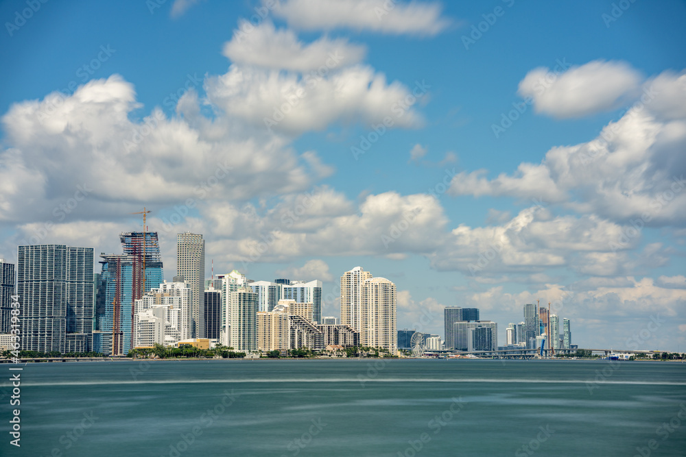 Coastal cityscape Brickell Miami FL USA