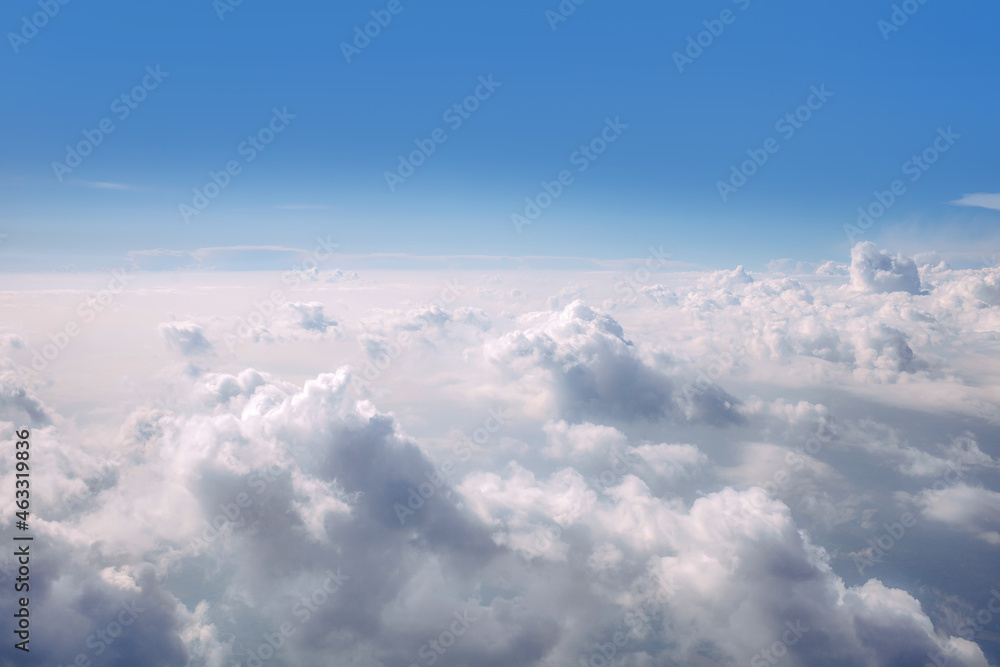 Cumulus white clouds and blue sky view Cumulus white clouds and blue sky view