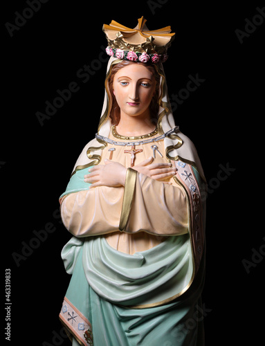 Antique medieval church statue of Mother Maria