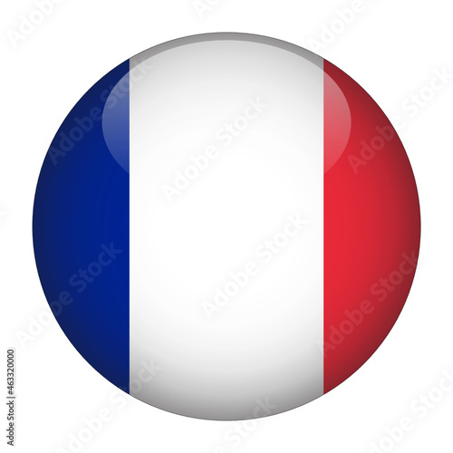 France 3D Rounded Country Flag button Icon