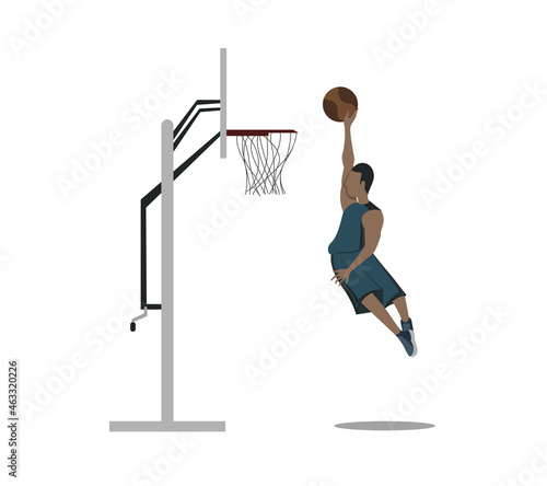 Basketball player making a basket 
