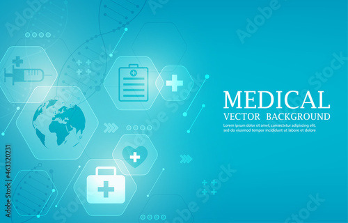 Modern vector medical technology blue background