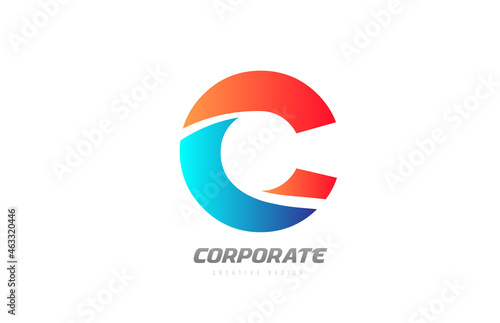 Free Download blue orange letter C alphabet logo design icon for company - GFXLoad