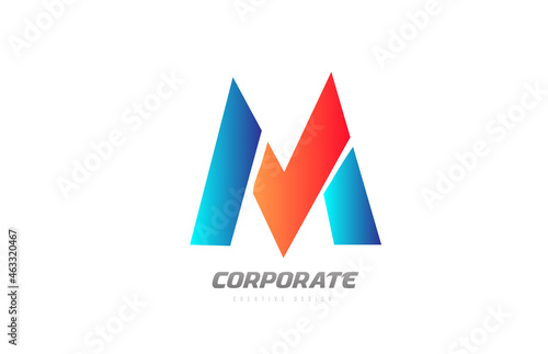 Wallpaper Mural blue orange letter M alphabet logo design icon for company Torontodigital.ca