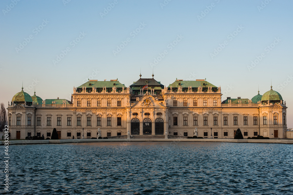 Belvedere palace in the Austrian capital of Vienna in a snowless winter