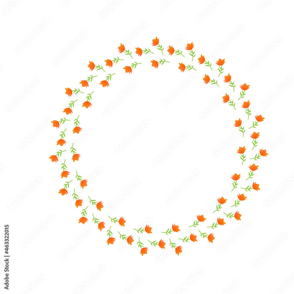 きれいなオレンジ色の花のリース 4 きれいなオレンジ色の花のリース 4
