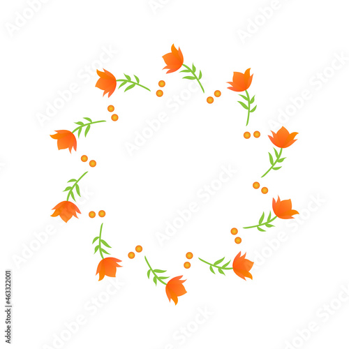 きれいなオレンジ色の花のリース　6