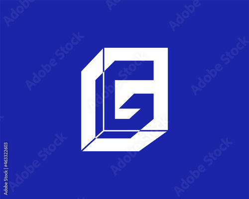 G letter in box logo design template