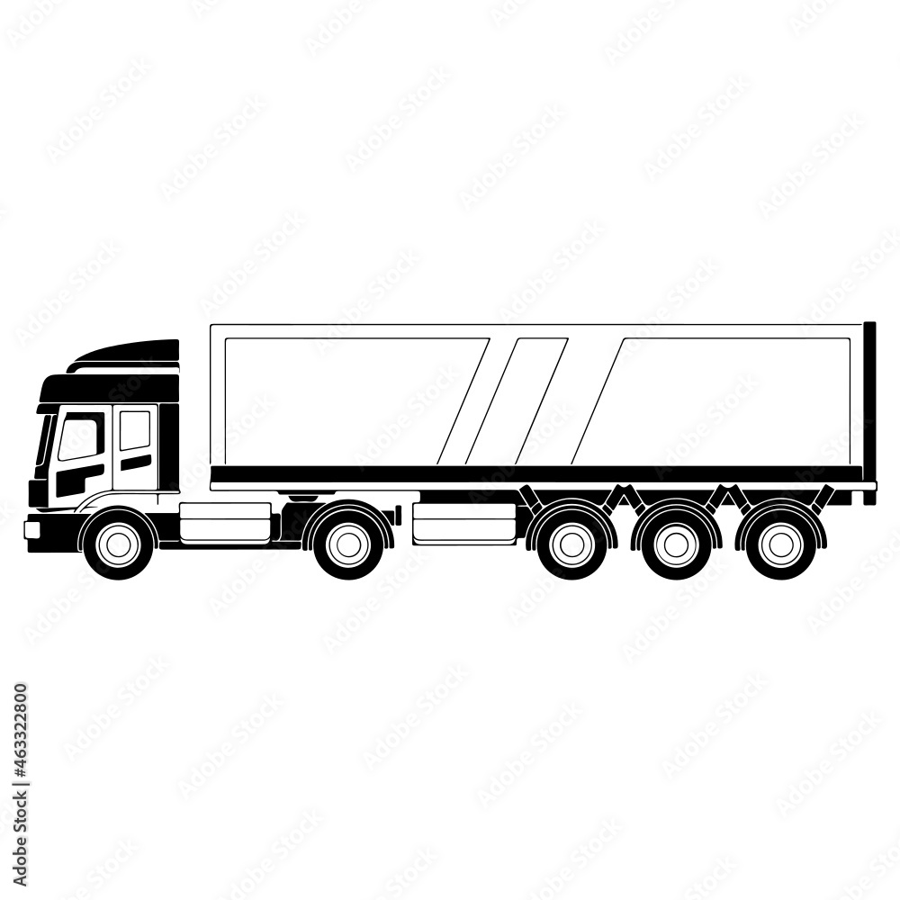 Vektorová grafika „Motor Truck #4 Lorry Front End Line Art Silhouette  Design Element Art SVG EPS Logo PNG Vector Clipart Cutting Cut Cricut“ ze  služby Stock | Adobe Stock