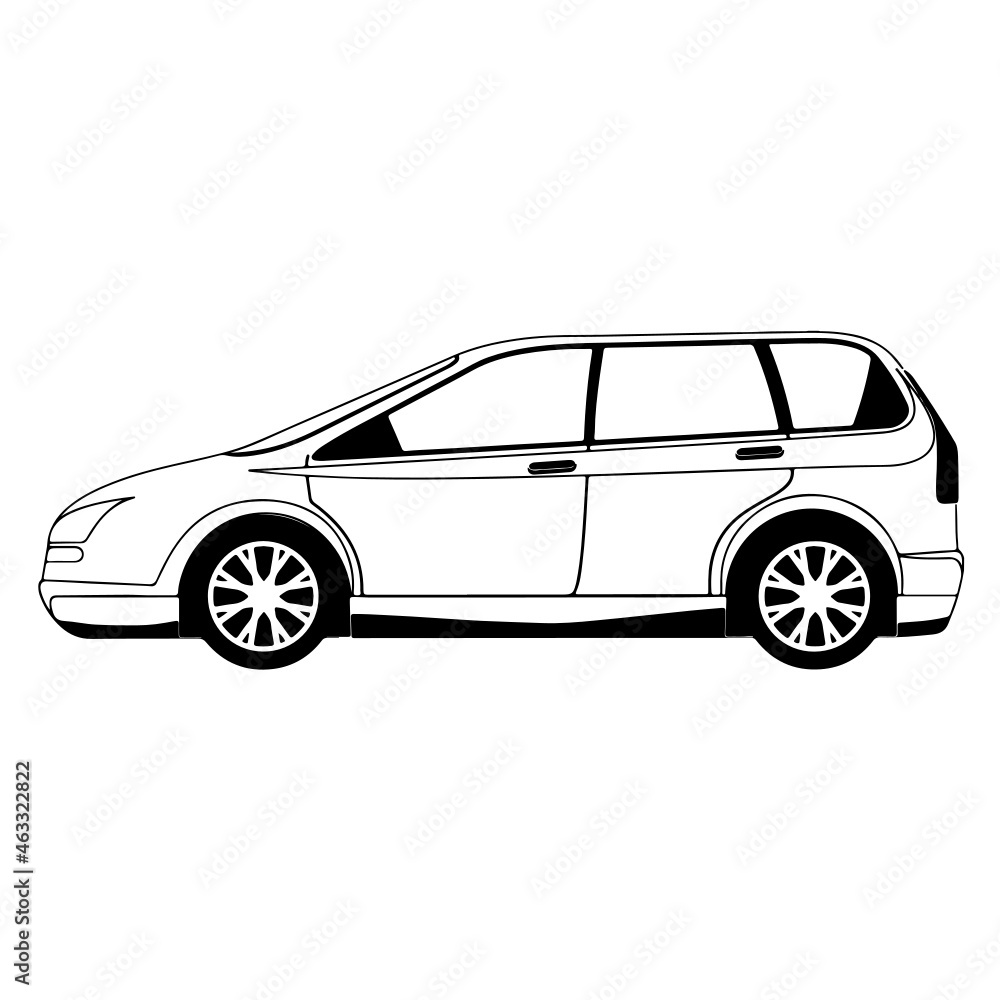 Car Saloon Drive Line Art Silhouette Design Element Art SVG EPS Logo PNG Vector Clipart Cutting Cut Cricut