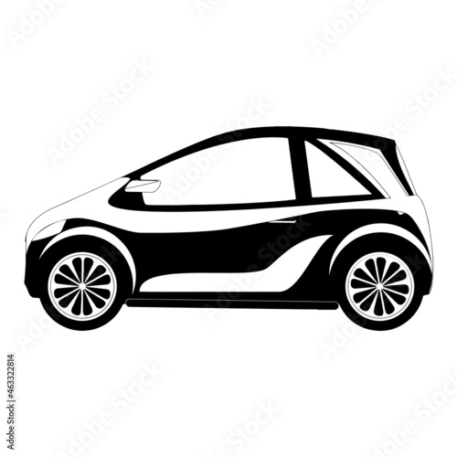 Simple Smart Small Car Line Art Silhouette Design Element Art SVG EPS Logo PNG Vector Clipart Cutting Cut Cricut