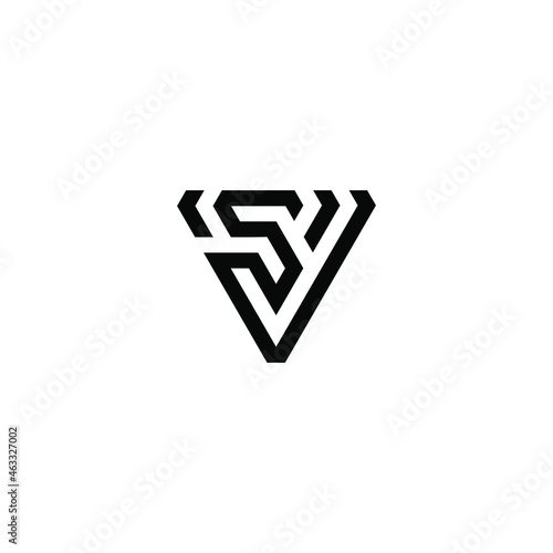 Initial letter SV logo design vector