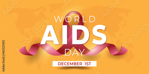 World aids day in yelow bakground