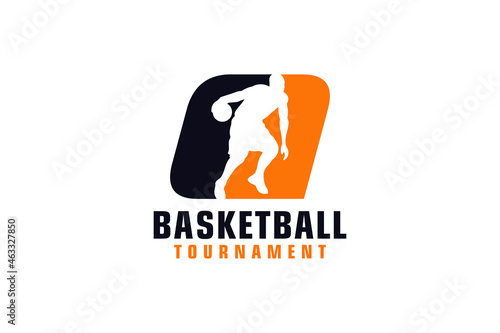 Letter Q with Basketball Logo Design. Vector Design Template Elements for Sport Team or Corporate Identity.