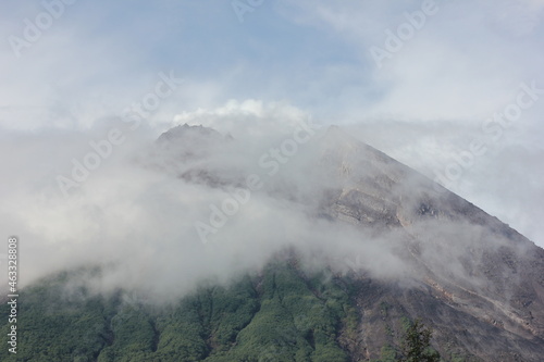 Mount Merapi, Mount Merapi (literally Mount Api in Indonesian and Javanese), is an active stratovolcano located on the border between the provinces of Central Java and the Special Region of Yogyakarta
