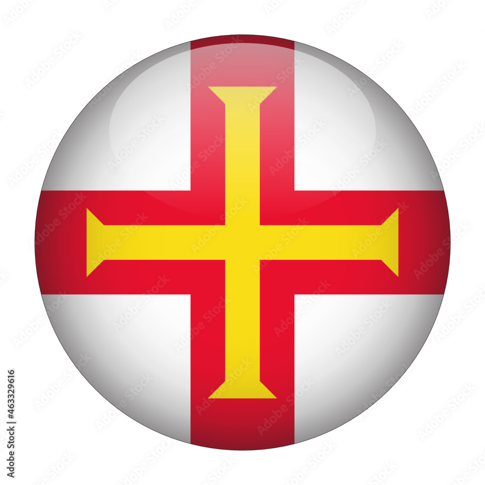 Guernsey 3D Rounded Country Flag button Icon Guernsey 3D Rounded Country Flag button Icon
