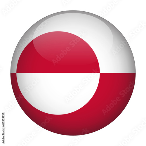 Greenland 3D Rounded Country Flag button Icon