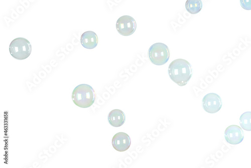 Soap bubbles on light background
