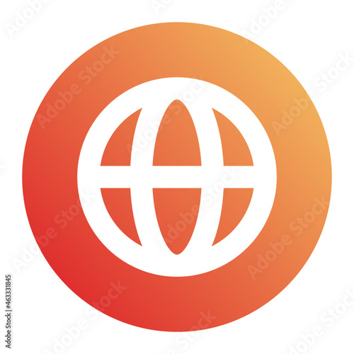 icon vector world wide web Flat Gradient Style
