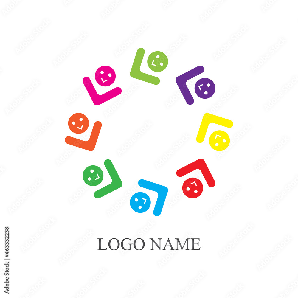 Community, network and social icon design template Community, network and social icon design template