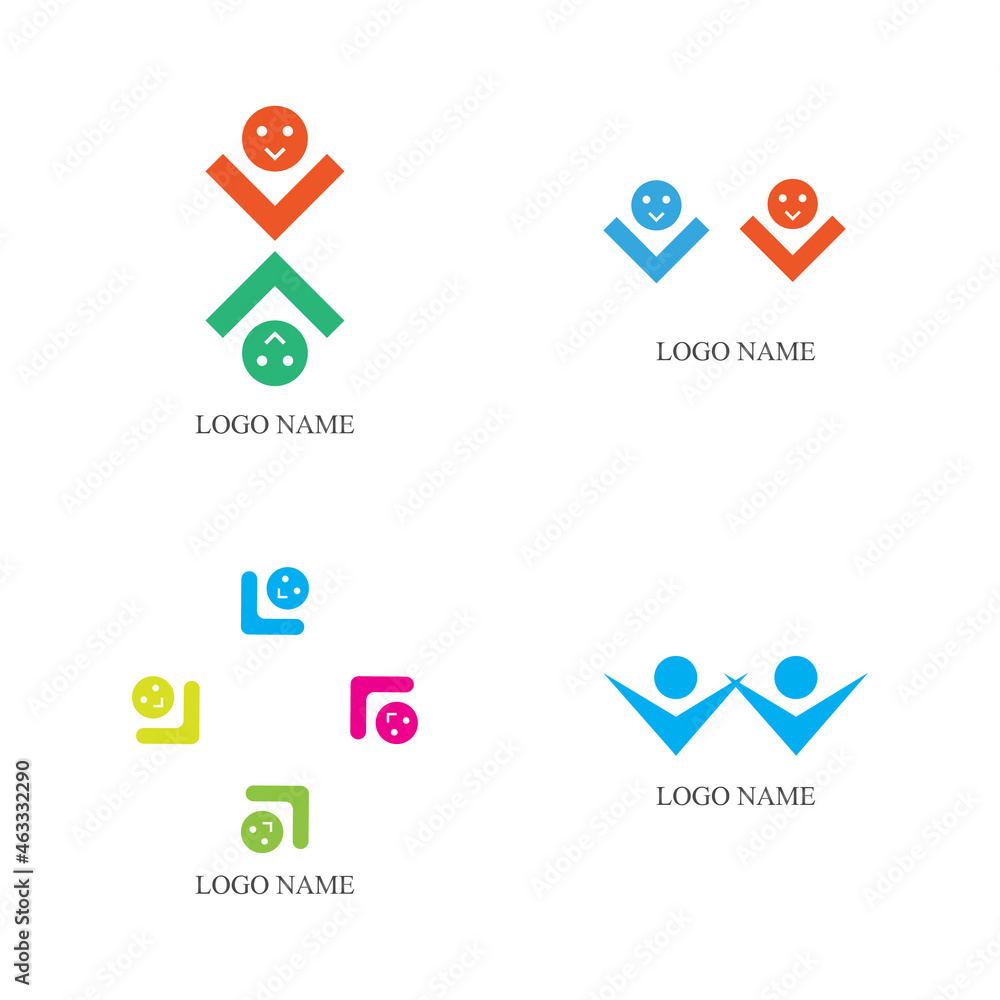 Community, network and social icon design template Community, network and social icon design template